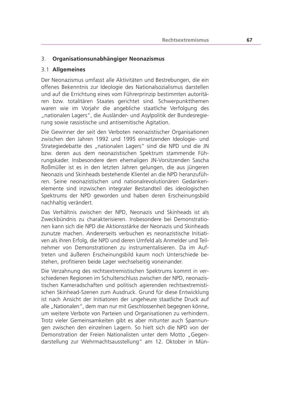 Seite 67 des Verfassungsschutzbericht 2002 Bayern