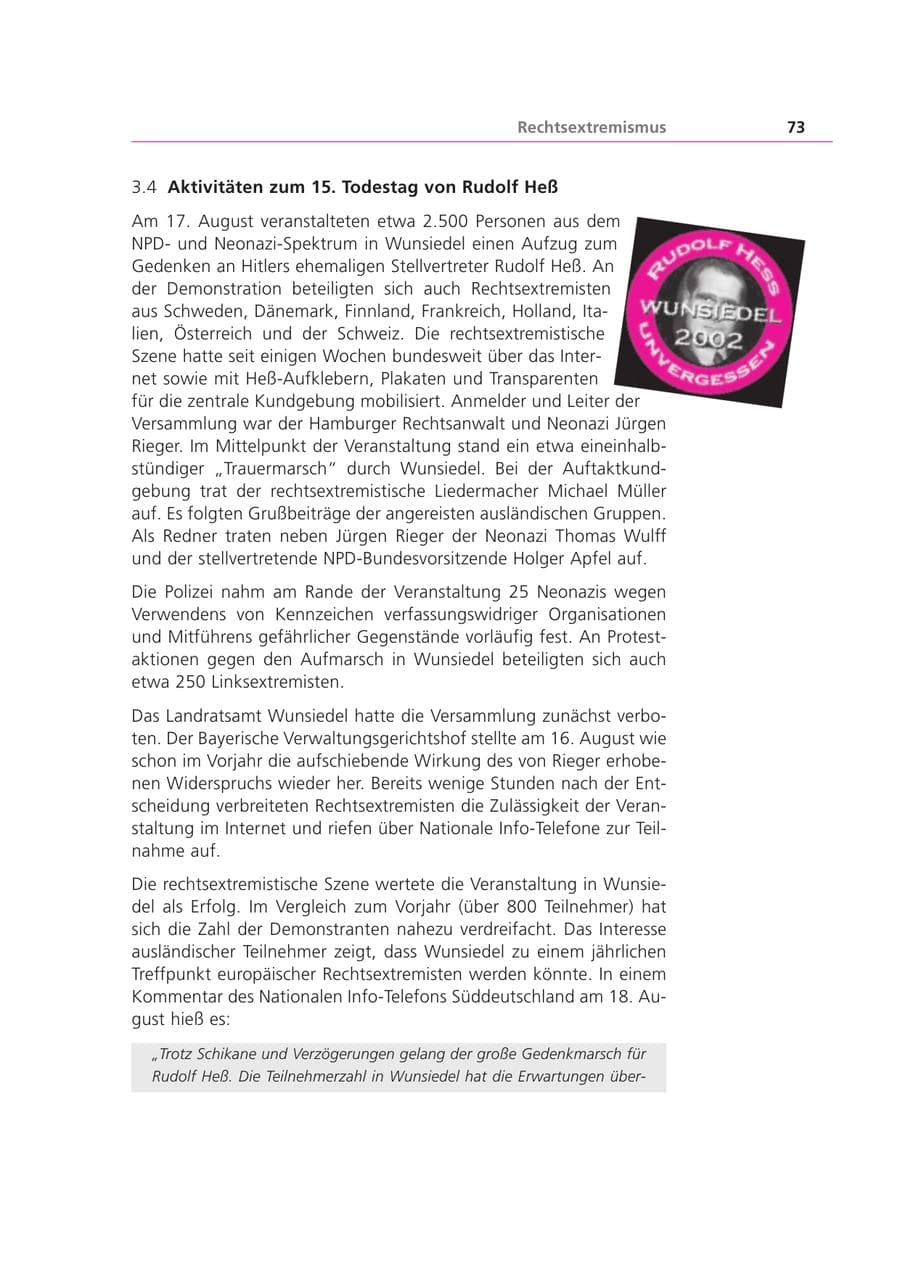 Seite 73 des Verfassungsschutzbericht 2002 Bayern