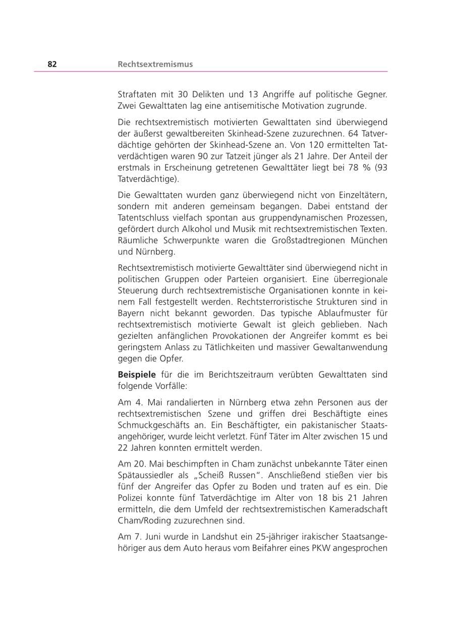 Seite 82 des Verfassungsschutzbericht 2002 Bayern