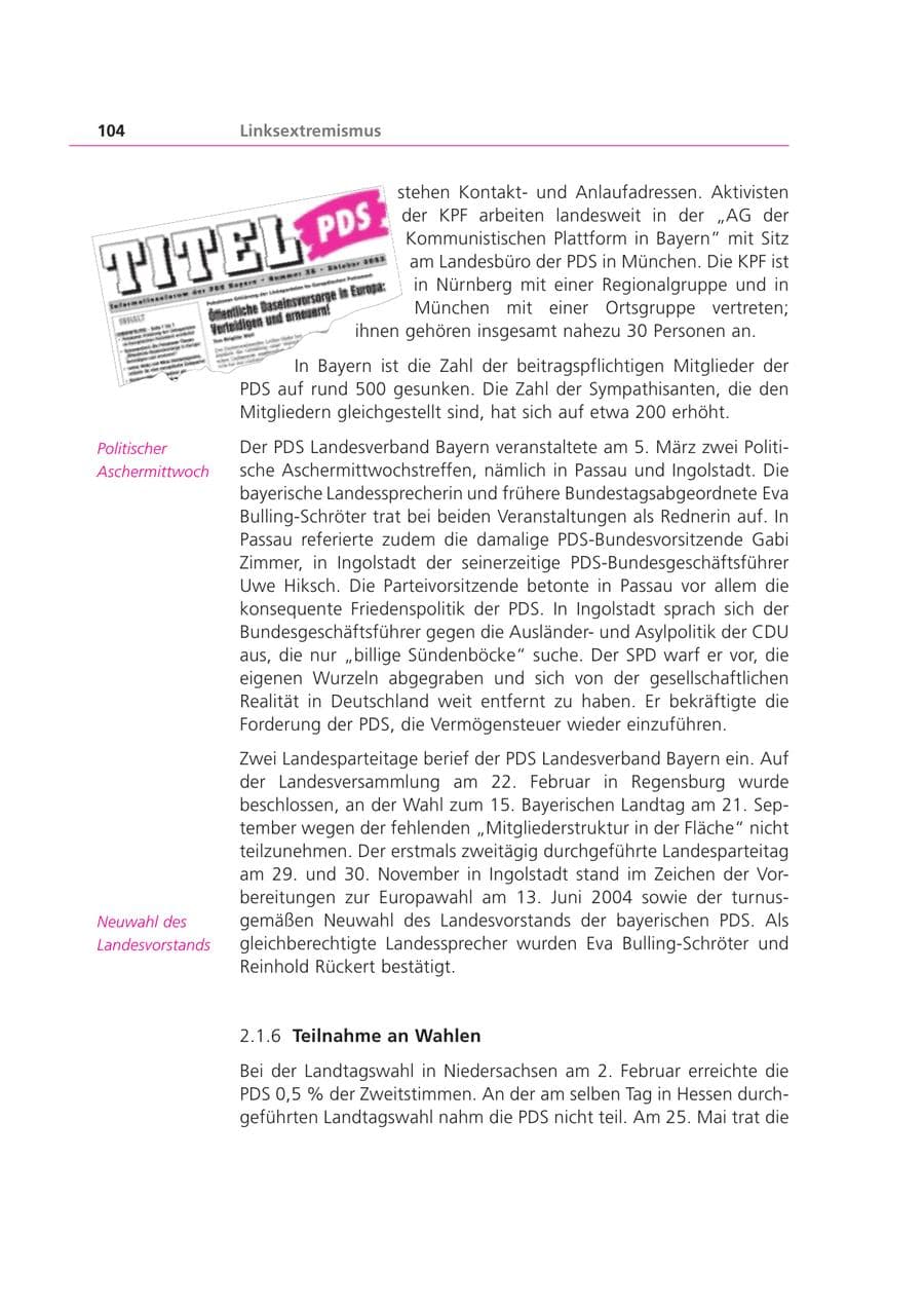 Seite 104 des Verfassungsschutzbericht 2003 Bayern