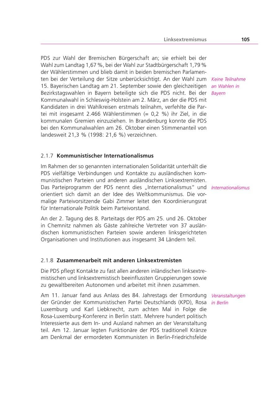 Seite 105 des Verfassungsschutzbericht 2003 Bayern