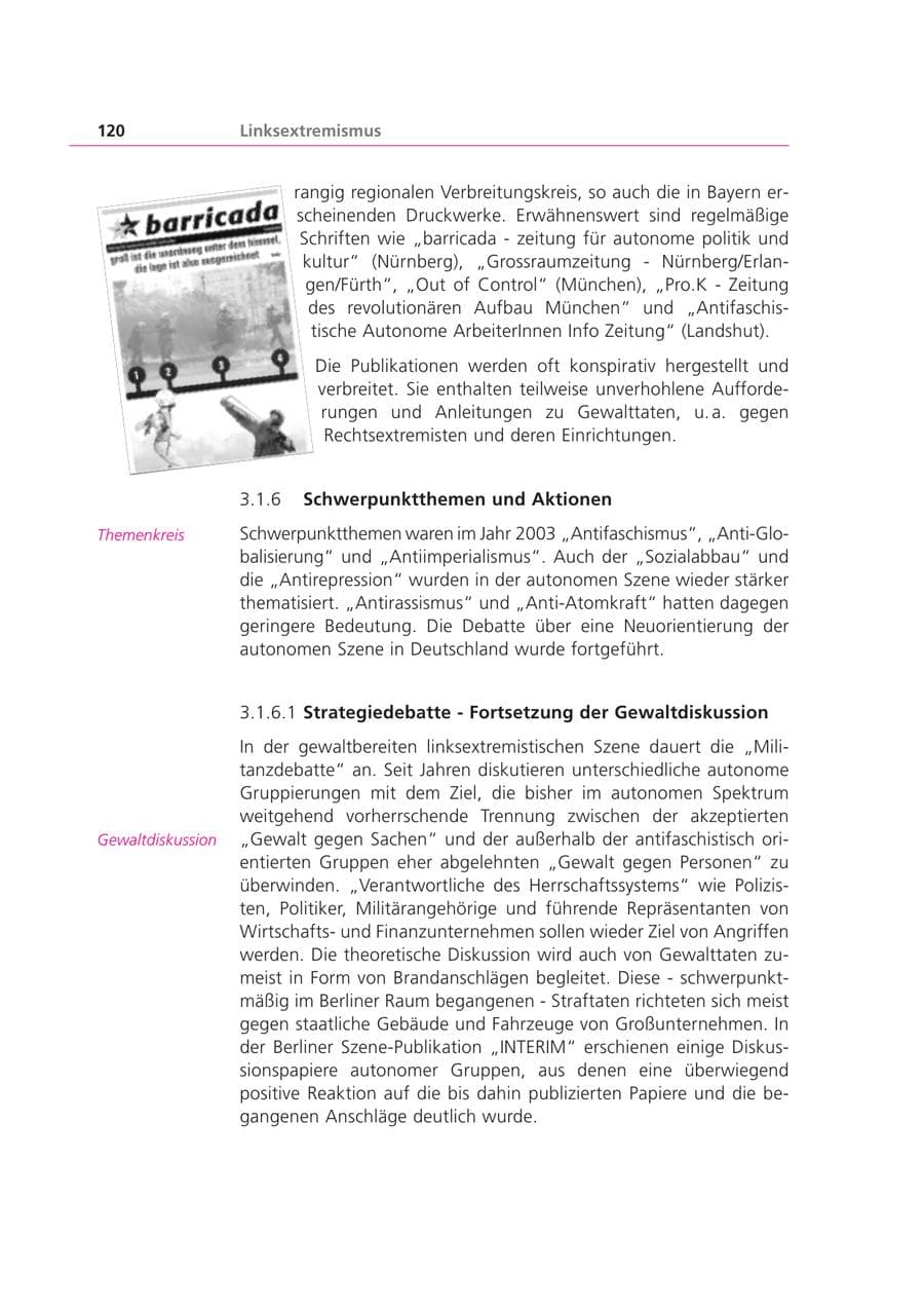 Seite 120 des Verfassungsschutzbericht 2003 Bayern