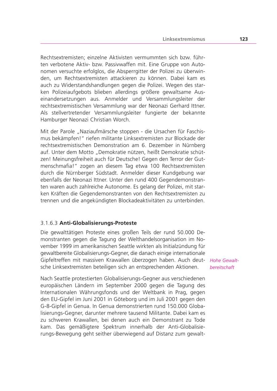 Seite 123 des Verfassungsschutzbericht 2003 Bayern