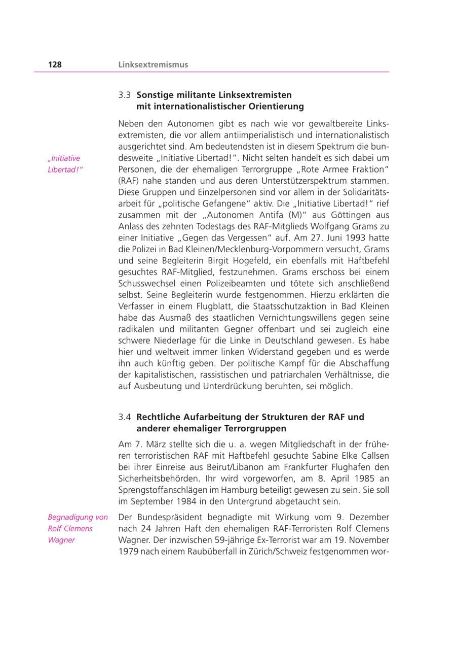 Seite 128 des Verfassungsschutzbericht 2003 Bayern