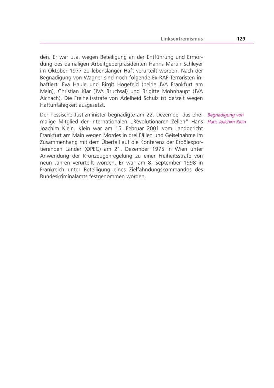 Seite 129 des Verfassungsschutzbericht 2003 Bayern