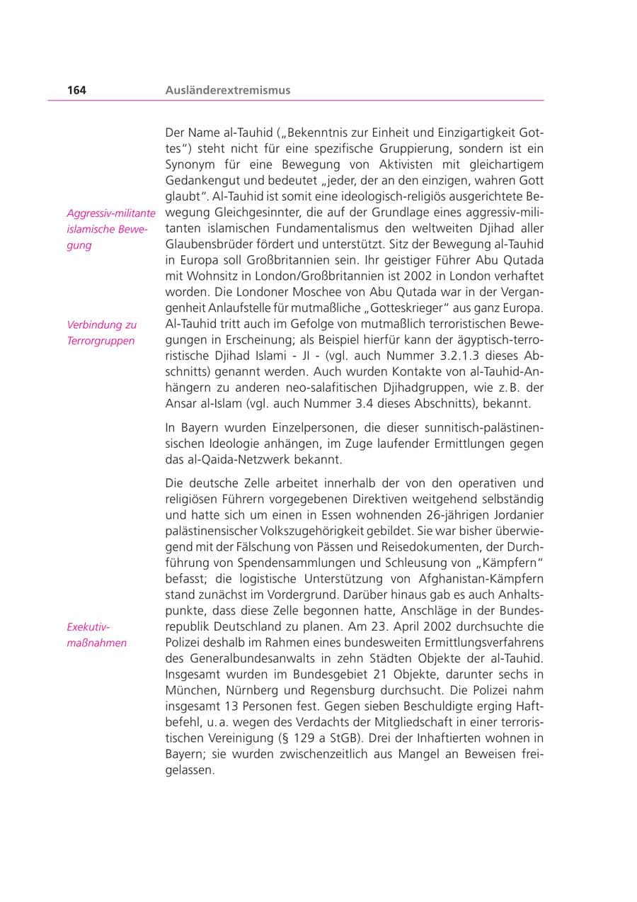Seite 164 des Verfassungsschutzbericht 2003 Bayern