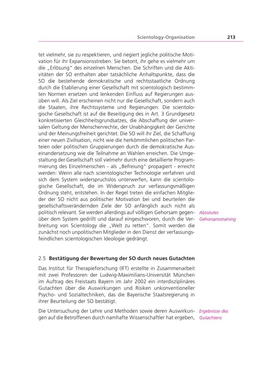 Seite 213 des Verfassungsschutzbericht 2003 Bayern