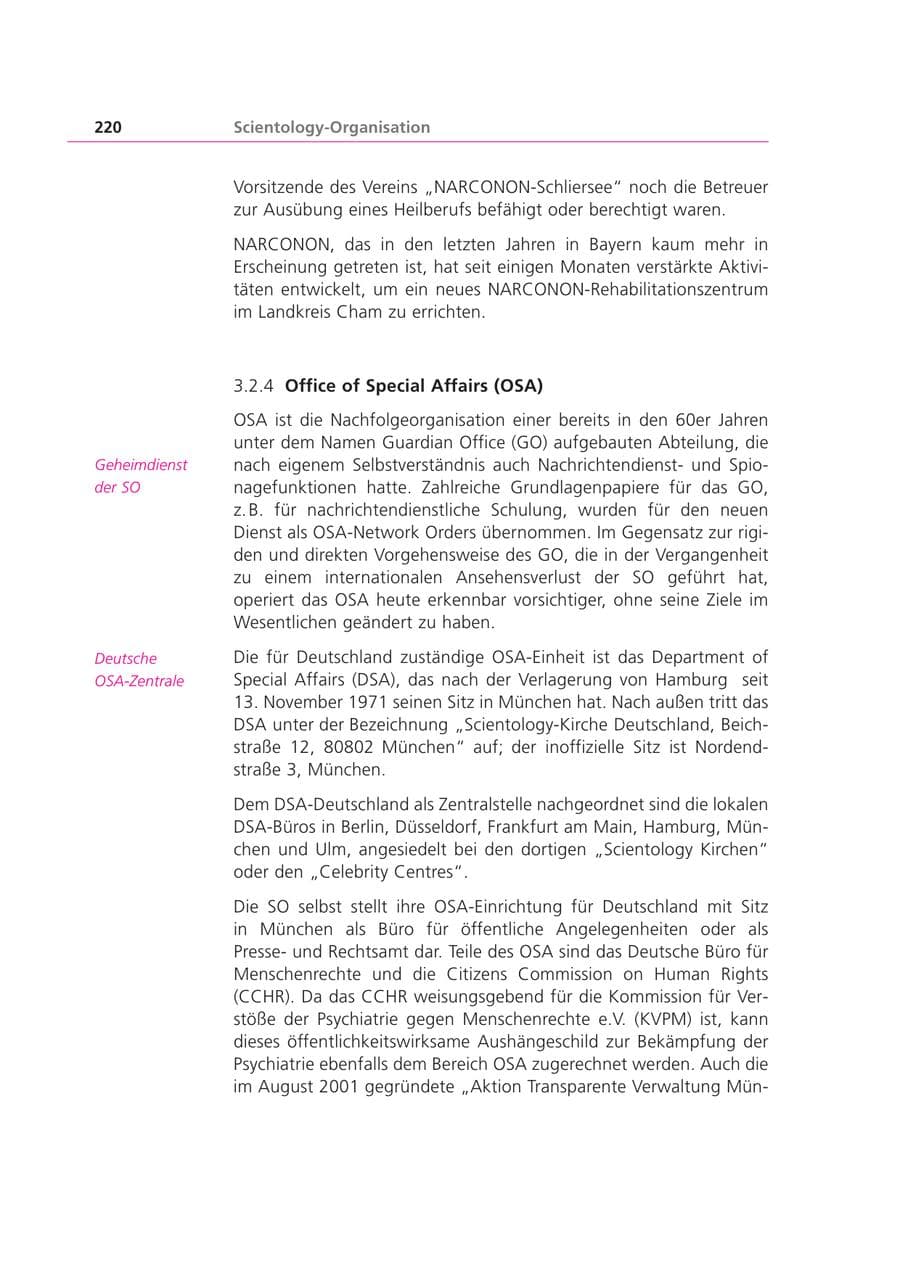 Seite 220 des Verfassungsschutzbericht 2003 Bayern