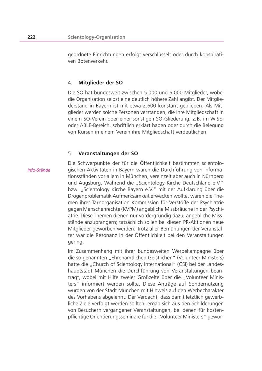 Seite 222 des Verfassungsschutzbericht 2003 Bayern