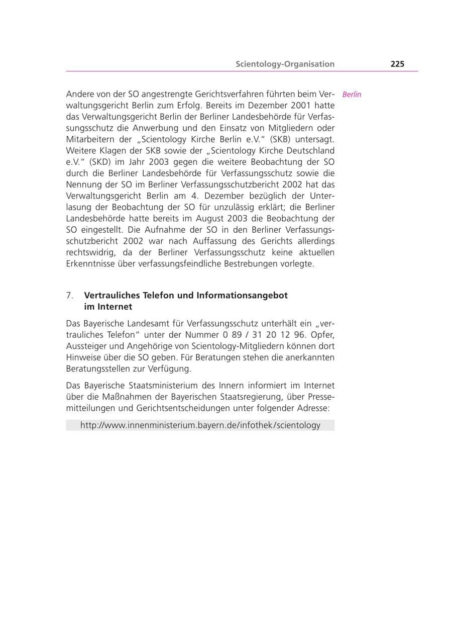 Seite 225 des Verfassungsschutzbericht 2003 Bayern