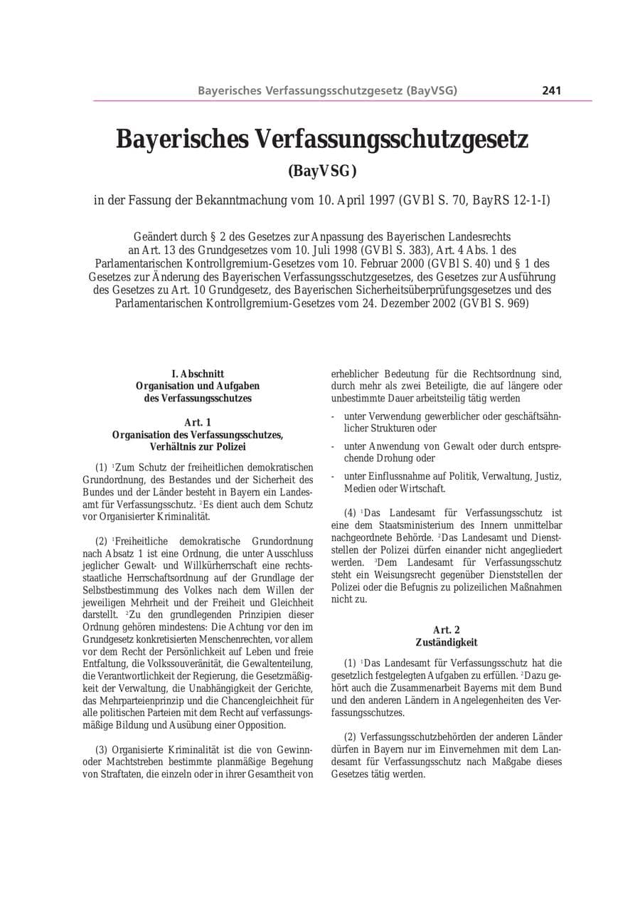 Seite 241 des Verfassungsschutzbericht 2003 Bayern