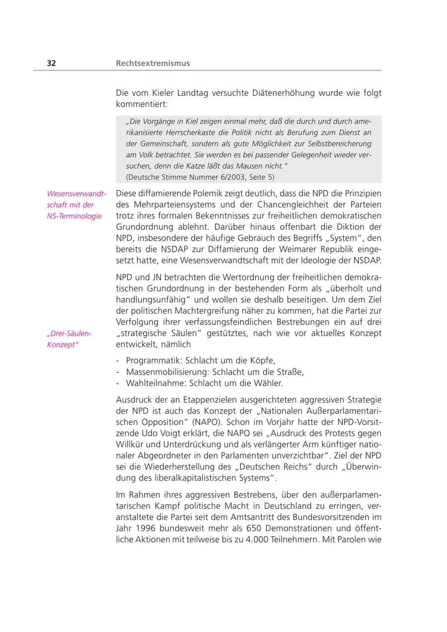 Seite 32 des Verfassungsschutzbericht 2003 Bayern