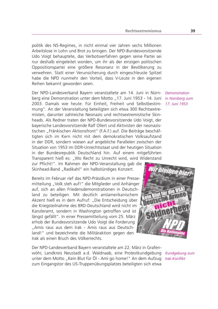 Seite 39 des Verfassungsschutzbericht 2003 Bayern