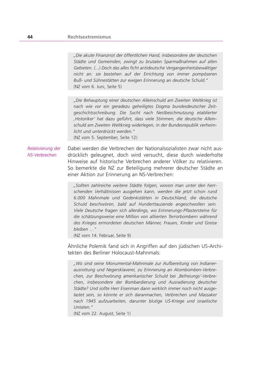 Seite 44 des Verfassungsschutzbericht 2003 Bayern