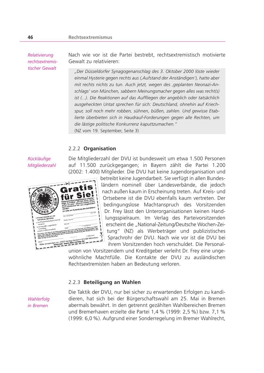 Seite 46 des Verfassungsschutzbericht 2003 Bayern