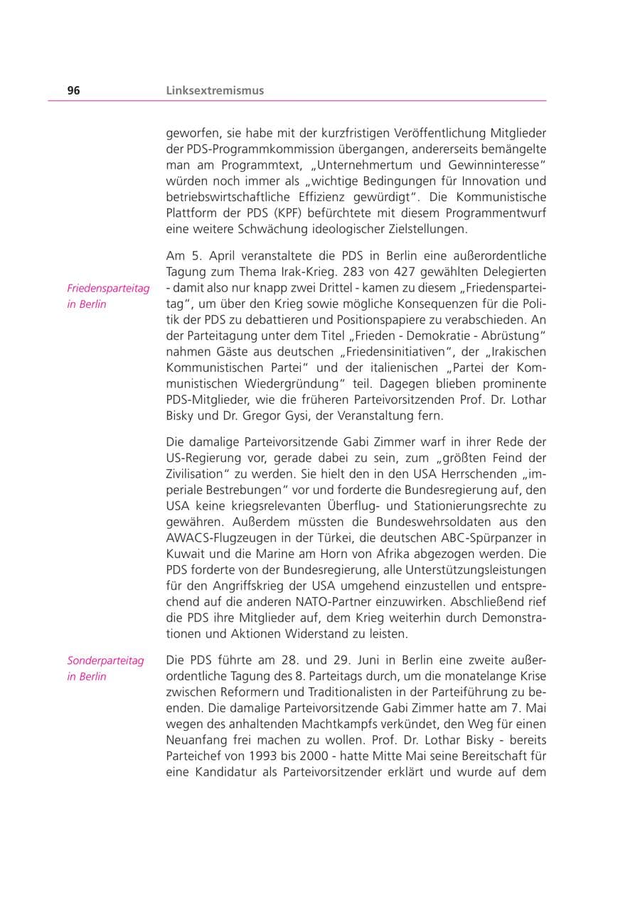 Seite 96 des Verfassungsschutzbericht 2003 Bayern