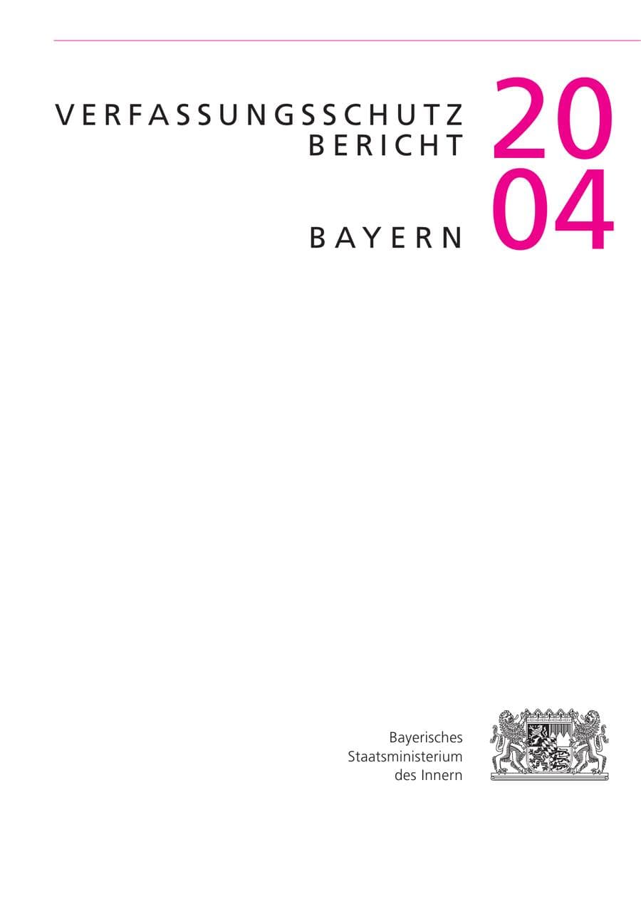 Seite 2 des Verfassungsschutzbericht 2004 Bayern