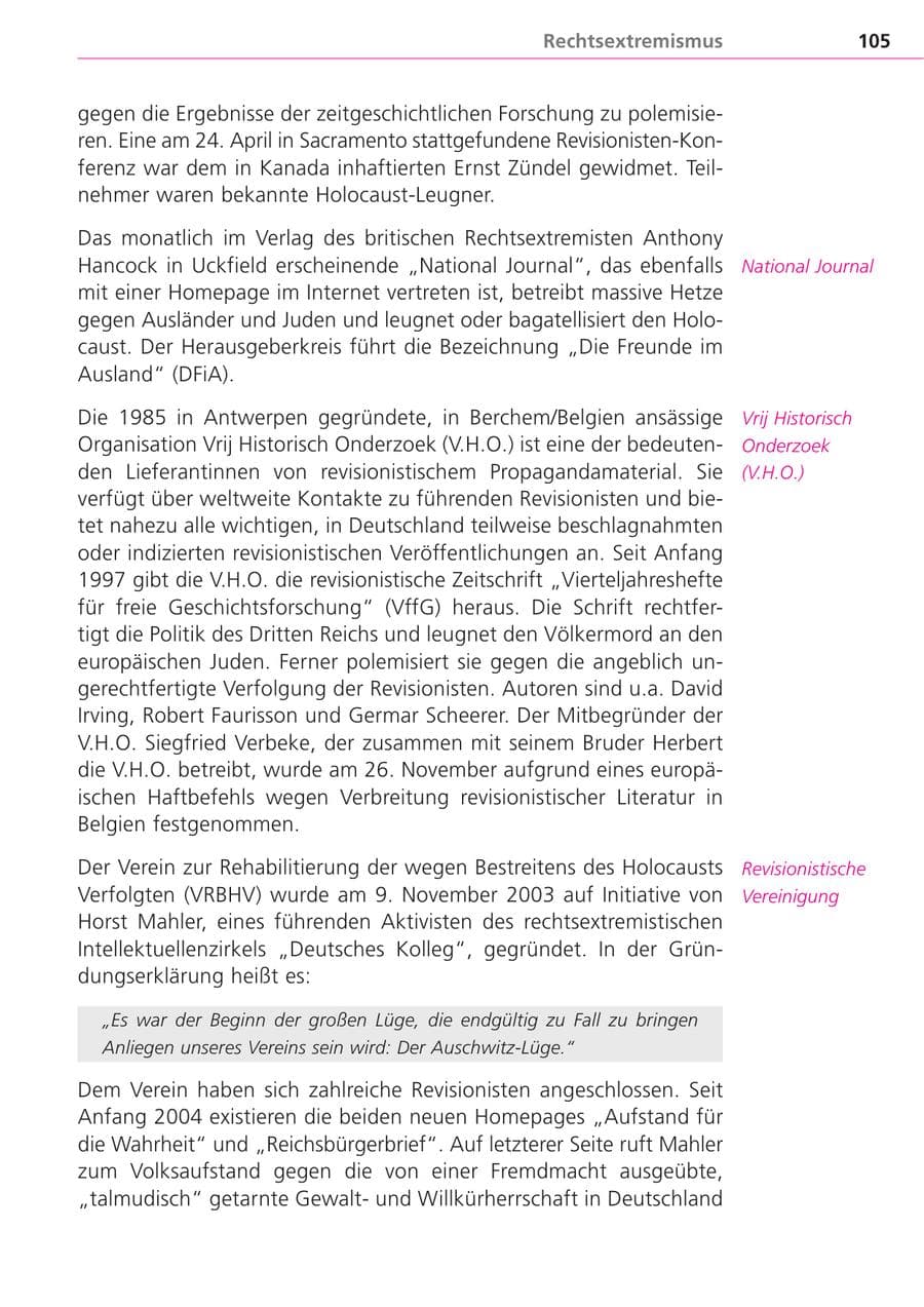 Seite 105 des Verfassungsschutzbericht 2004 Bayern