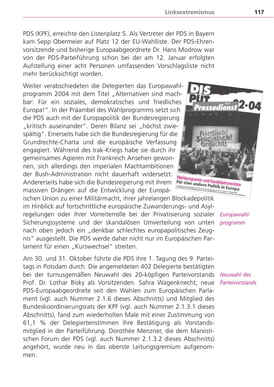 Seite 117 des Verfassungsschutzbericht 2004 Bayern