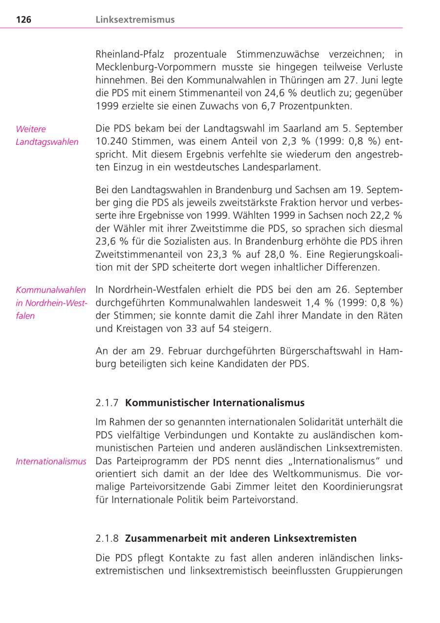 Seite 126 des Verfassungsschutzbericht 2004 Bayern