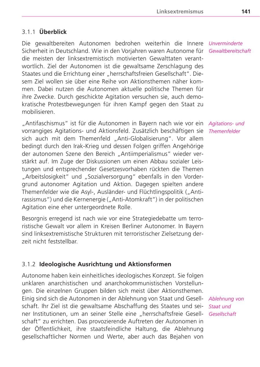 Seite 141 des Verfassungsschutzbericht 2004 Bayern