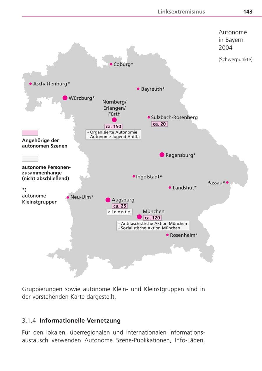 Seite 143 des Verfassungsschutzbericht 2004 Bayern