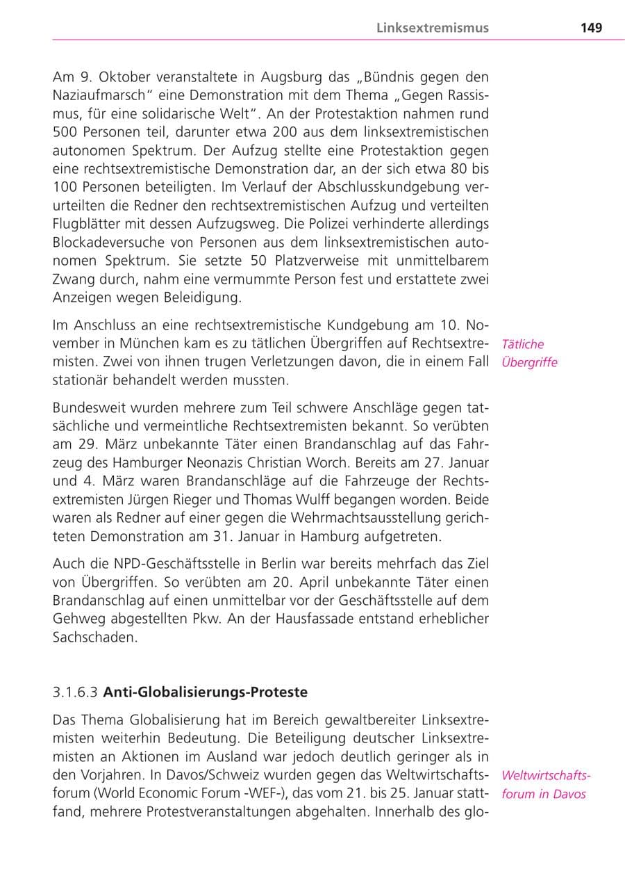 Seite 149 des Verfassungsschutzbericht 2004 Bayern