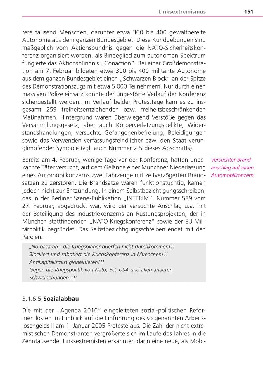 Seite 151 des Verfassungsschutzbericht 2004 Bayern