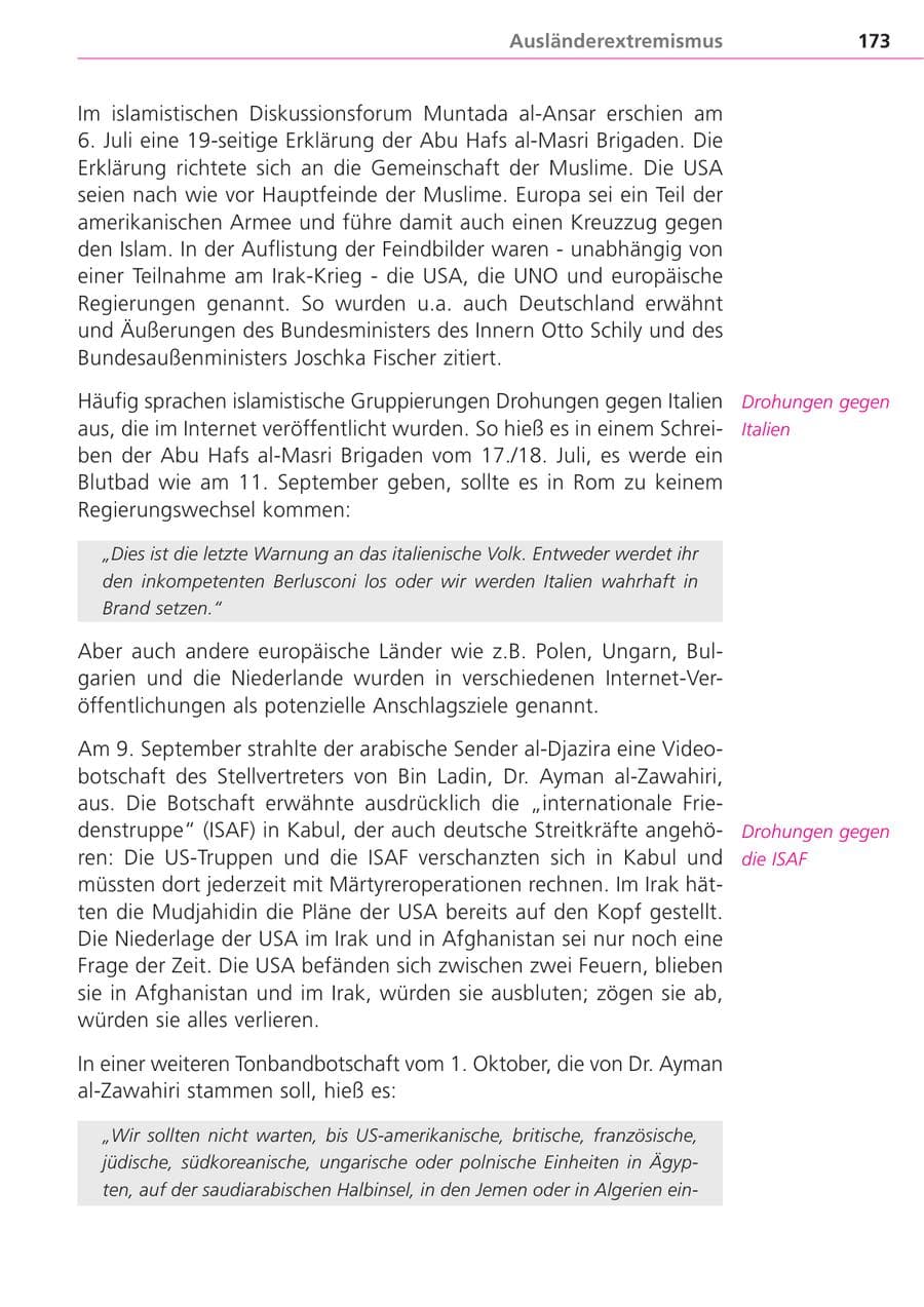 Seite 173 des Verfassungsschutzbericht 2004 Bayern