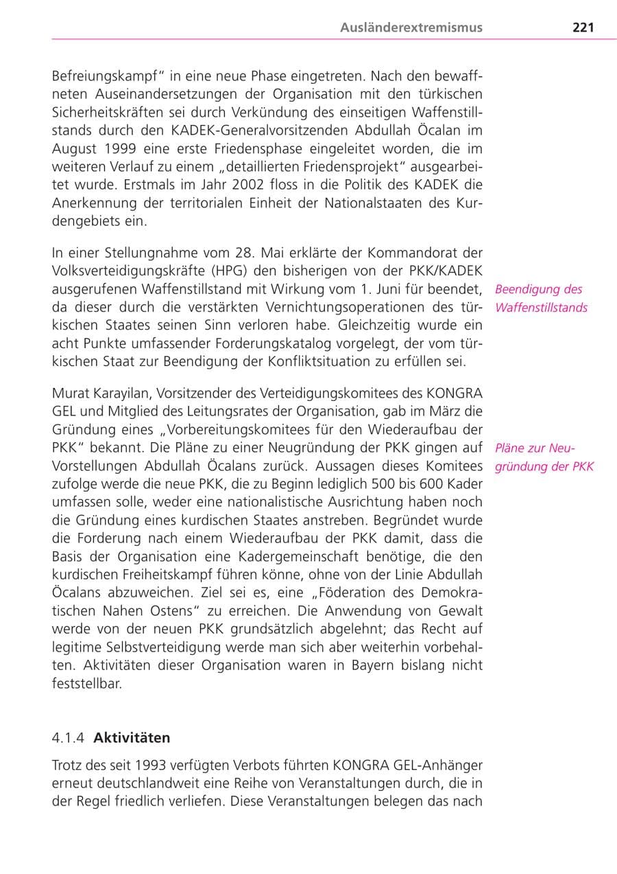 Seite 221 des Verfassungsschutzbericht 2004 Bayern