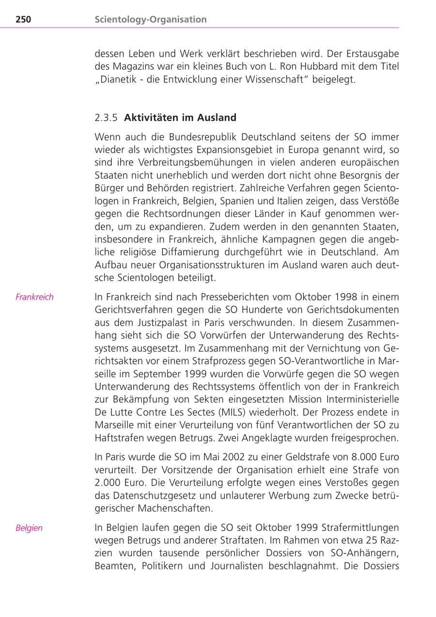 Seite 250 des Verfassungsschutzbericht 2004 Bayern