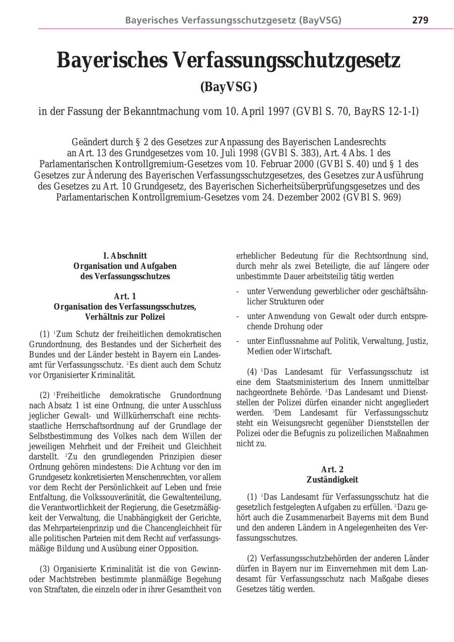 Seite 279 des Verfassungsschutzbericht 2004 Bayern