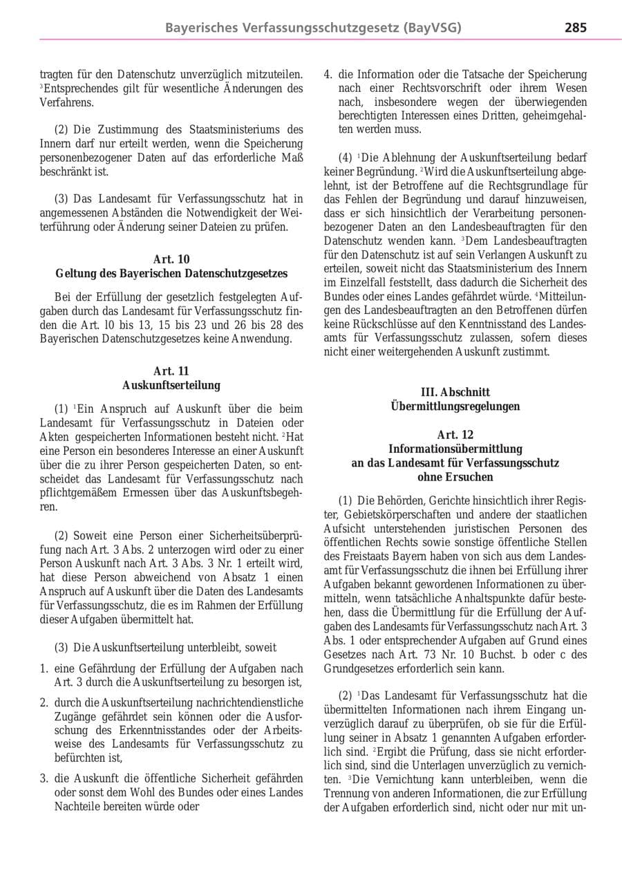 Seite 285 des Verfassungsschutzbericht 2004 Bayern