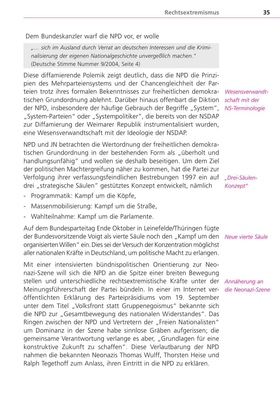 Seite 35 des Verfassungsschutzbericht 2004 Bayern
