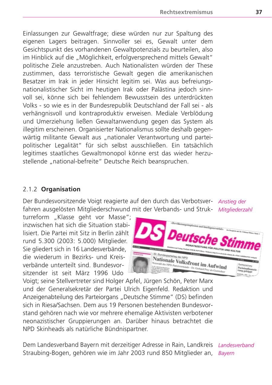 Seite 37 des Verfassungsschutzbericht 2004 Bayern