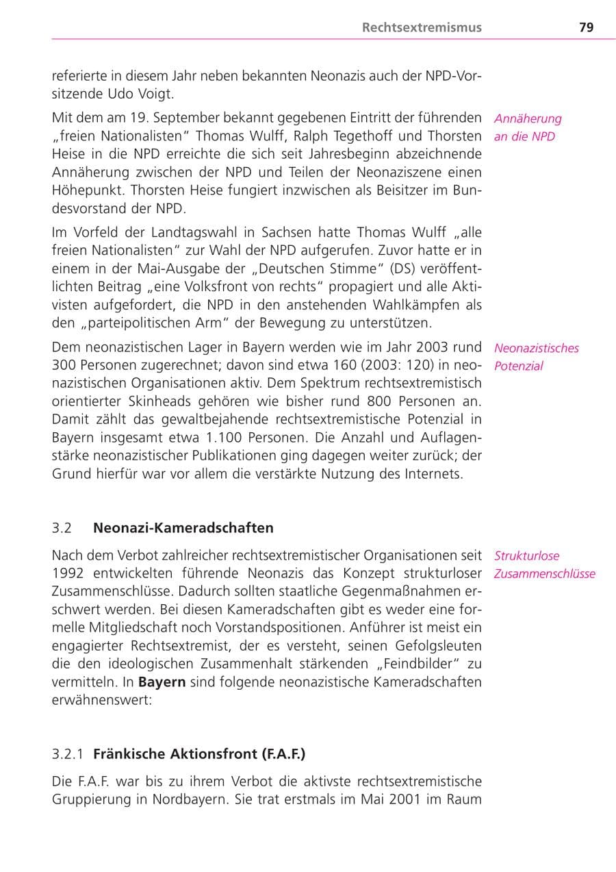 Seite 79 des Verfassungsschutzbericht 2004 Bayern
