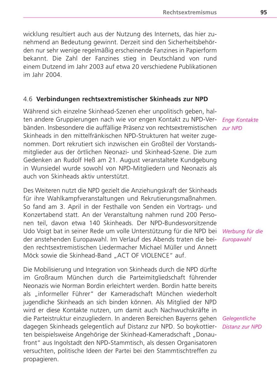 Seite 95 des Verfassungsschutzbericht 2004 Bayern