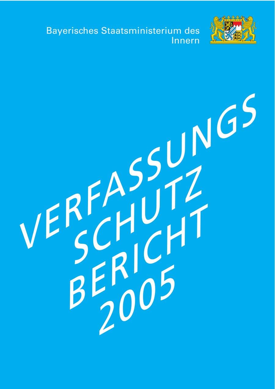 Seite 1 des Verfassungsschutzbericht 2005 Bayern
