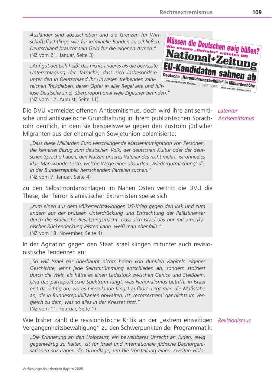 Seite 109 des Verfassungsschutzbericht 2005 Bayern