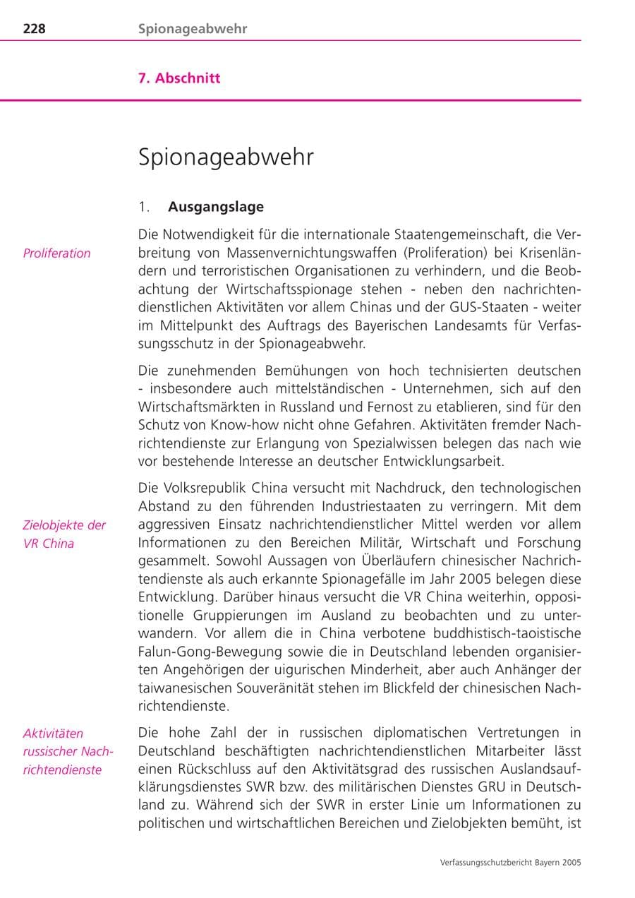 Seite 228 des Verfassungsschutzbericht 2005 Bayern