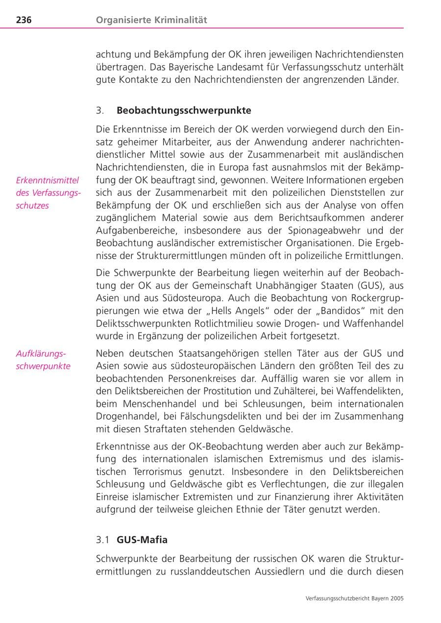 Seite 236 des Verfassungsschutzbericht 2005 Bayern