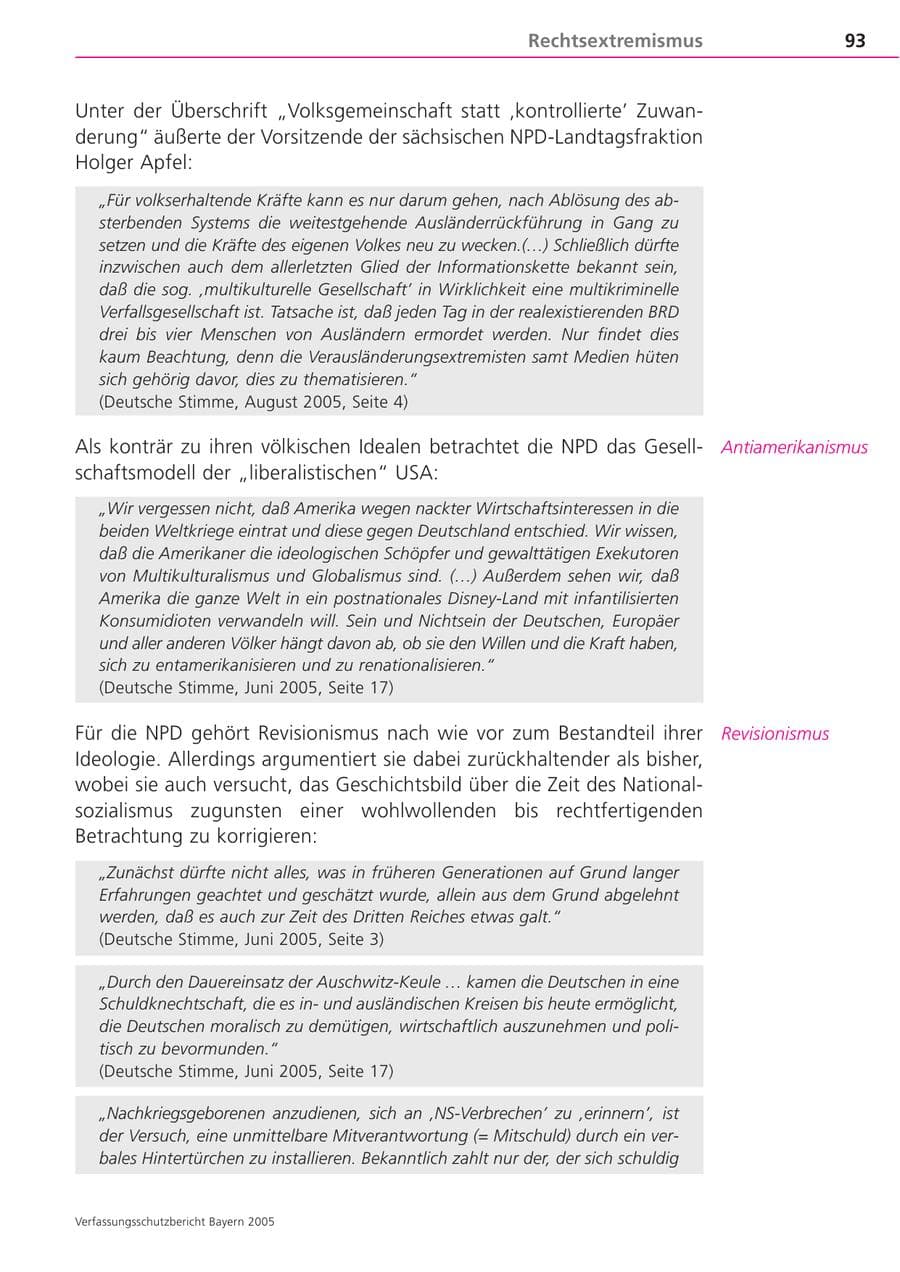 Seite 93 des Verfassungsschutzbericht 2005 Bayern