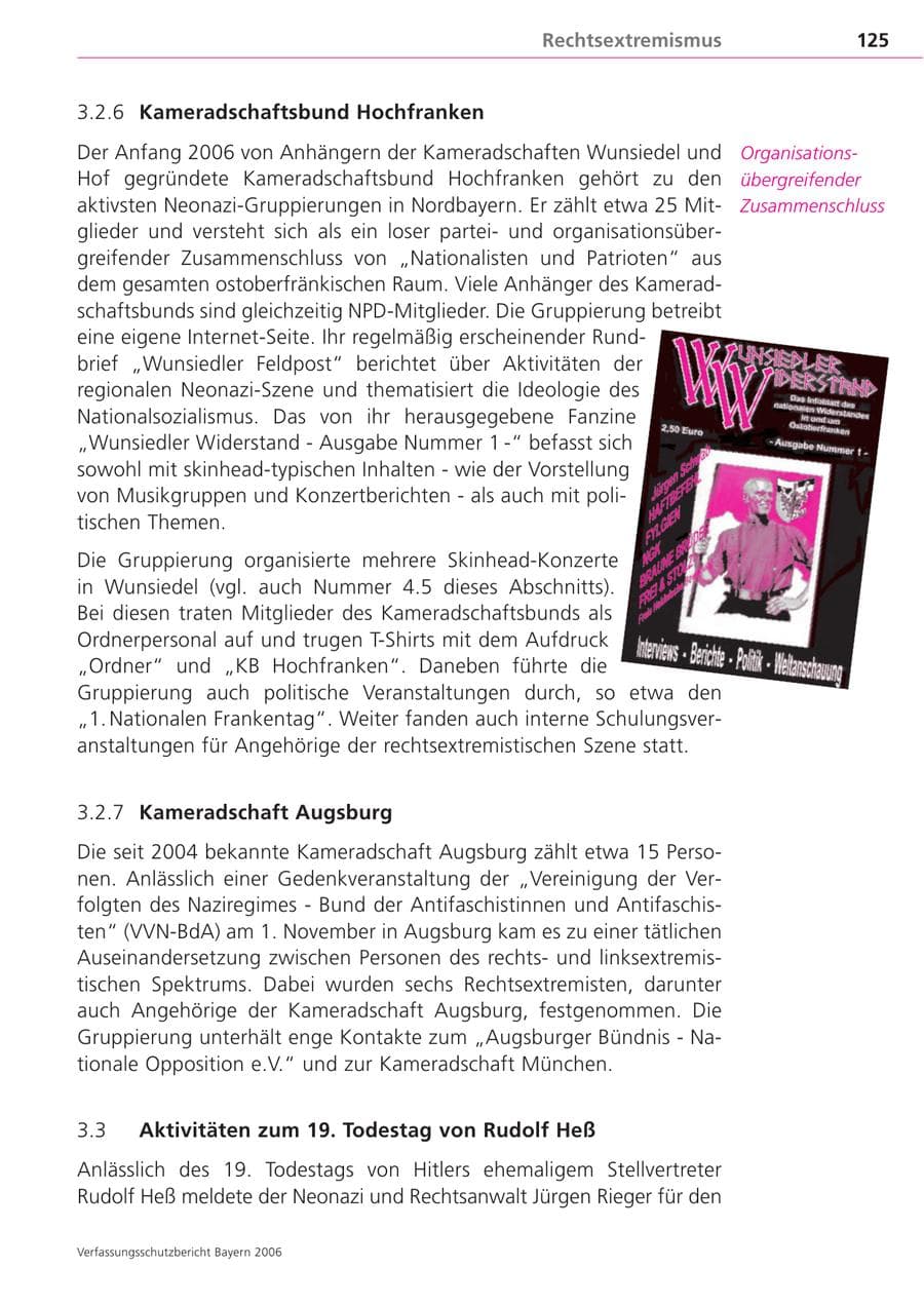 Seite 125 des Verfassungsschutzbericht 2006 Bayern