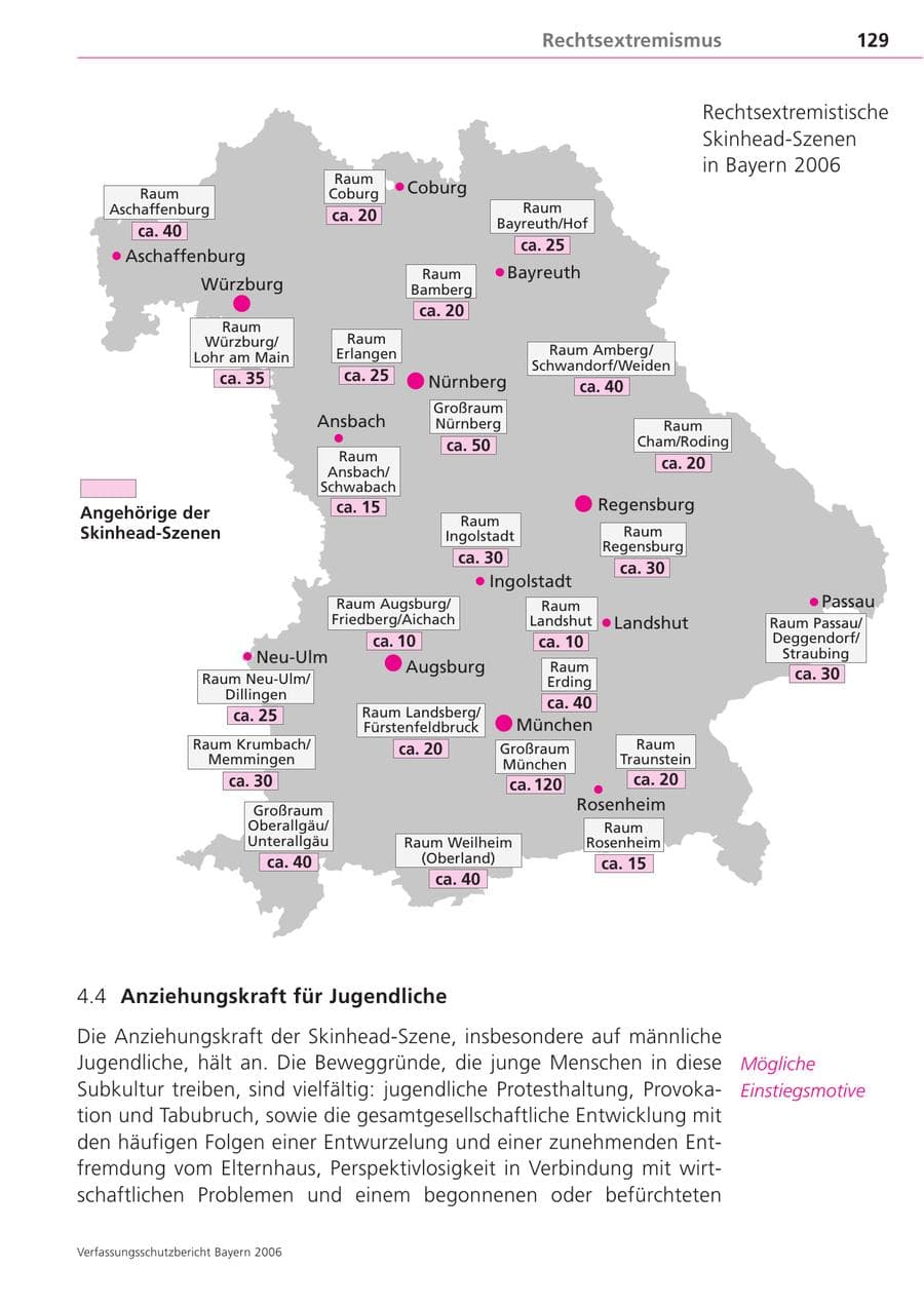 Seite 129 des Verfassungsschutzbericht 2006 Bayern