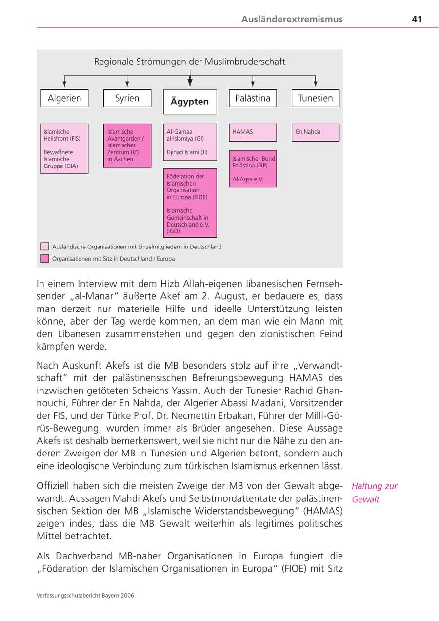 Seite 41 des Verfassungsschutzbericht 2006 Bayern