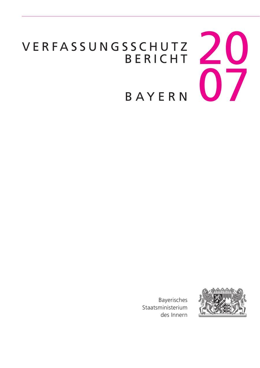 Seite 2 des Verfassungsschutzbericht 2007 Bayern