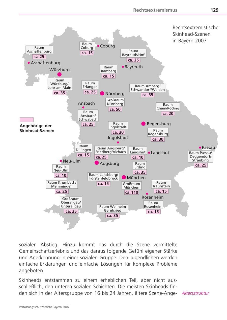 Seite 129 des Verfassungsschutzbericht 2007 Bayern