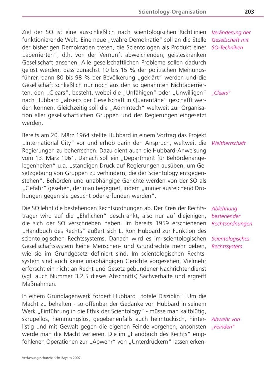 Seite 203 des Verfassungsschutzbericht 2007 Bayern