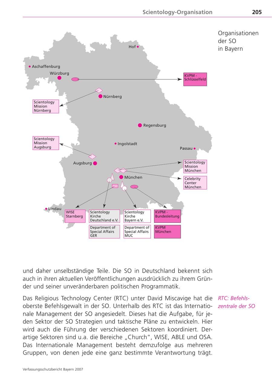 Seite 205 des Verfassungsschutzbericht 2007 Bayern