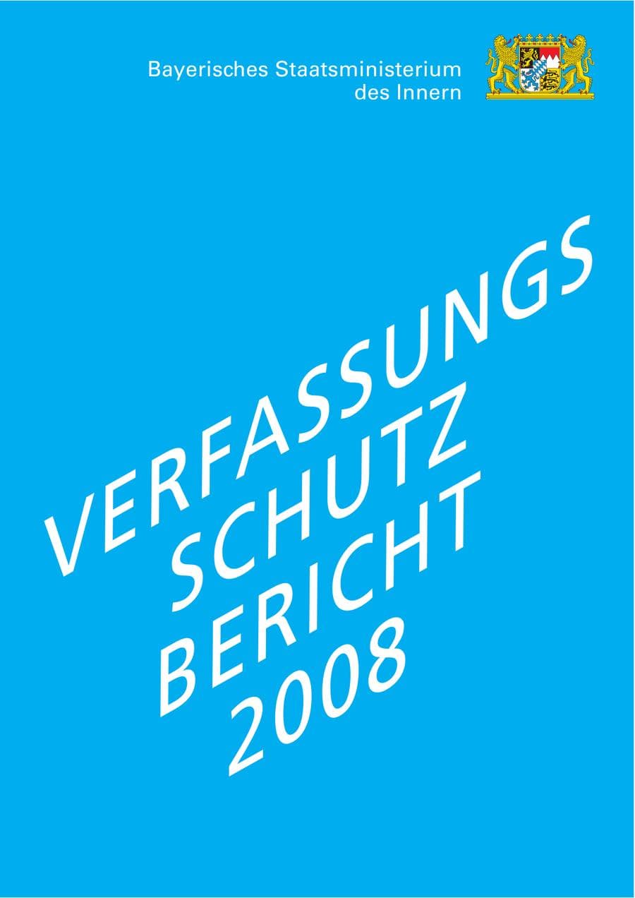 Seite 1 des Verfassungsschutzbericht 2008 Bayern